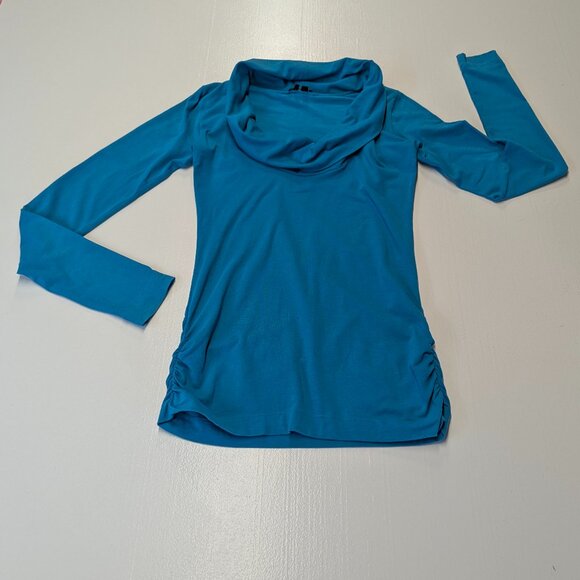 Theory Size Small Mock Turtleneck Top Cerulean - Picture 11 of 13